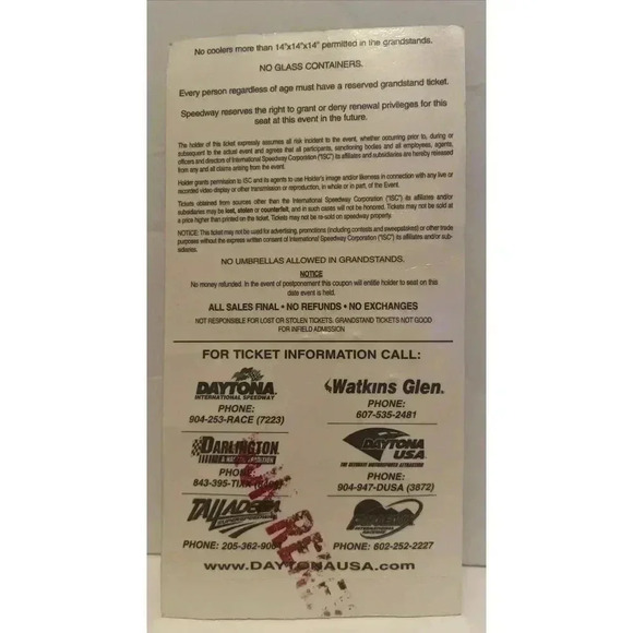 Daytona 500 Nascar Ticket Stub 1999 February 14 99 2/14/99 Jeff Gordon Race - Picture 2 of 4